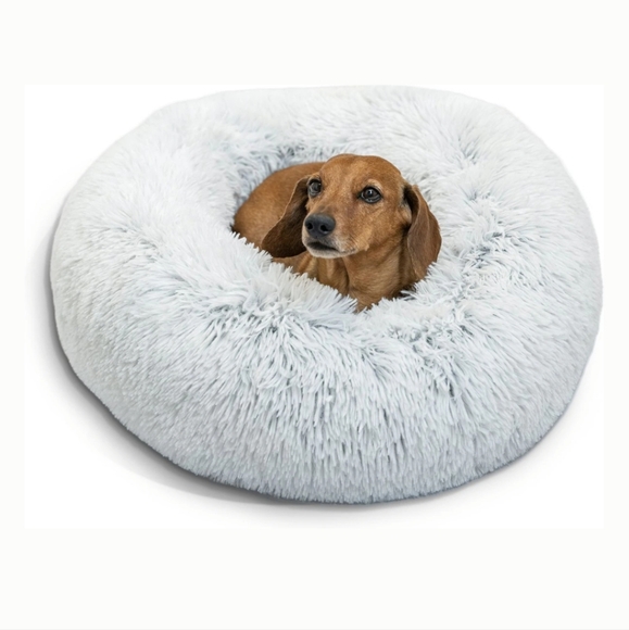 Best Friends by Sheri The Original Calming Shag Fur Donut Cuddler Cat & Dog Bed - Picture 1 of 7